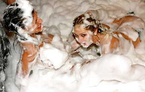 18 year old girl drips cum from tongue after having just lost her virginity